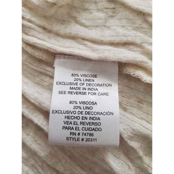 NWT Patrons of Peace Womens Tassels Lace Trim VNeck Top Size S Bohemian Babydoll - Picture 5 of 10